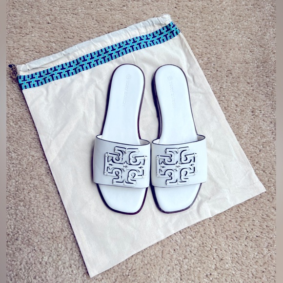 TORY BURCH Ines Slide, white, size 9 - Picture 1 of 8